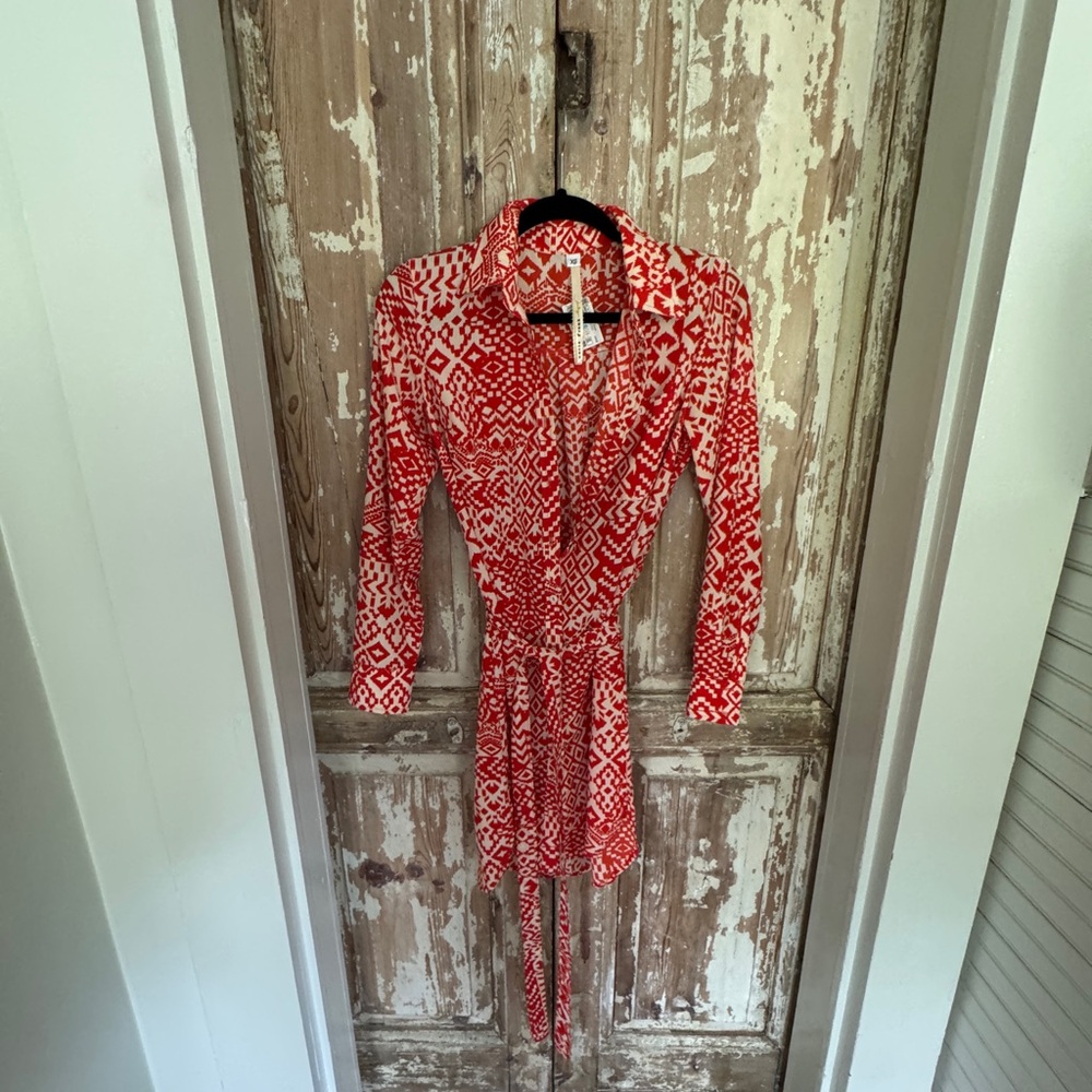 Red Patterned Women's Dress
